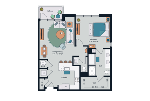 Society at Laurens A16 Floor Plan